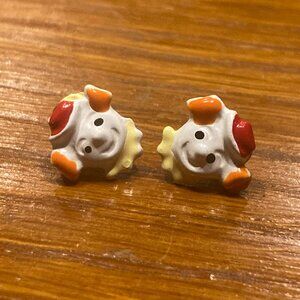 Vintage Metal Clown Earrings